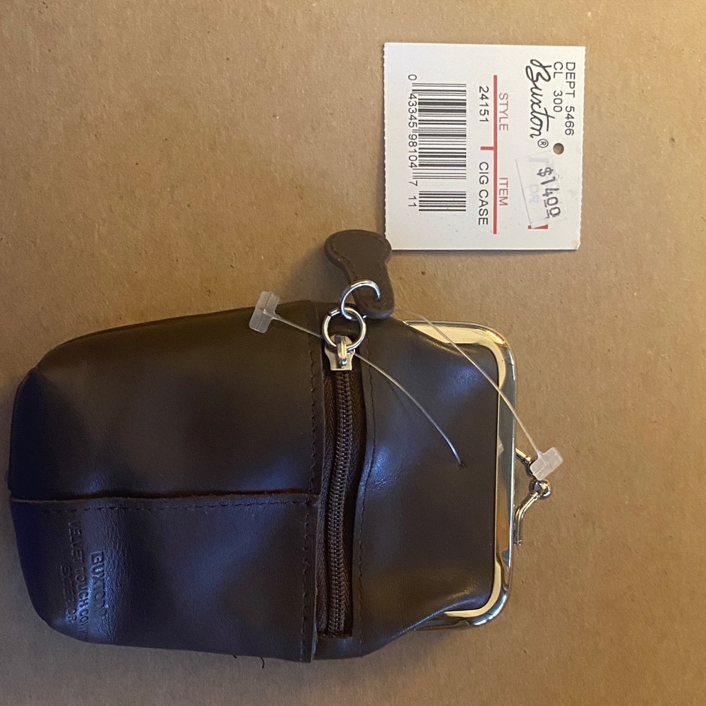 Buxton Dark Brown Leather Coin Pouch